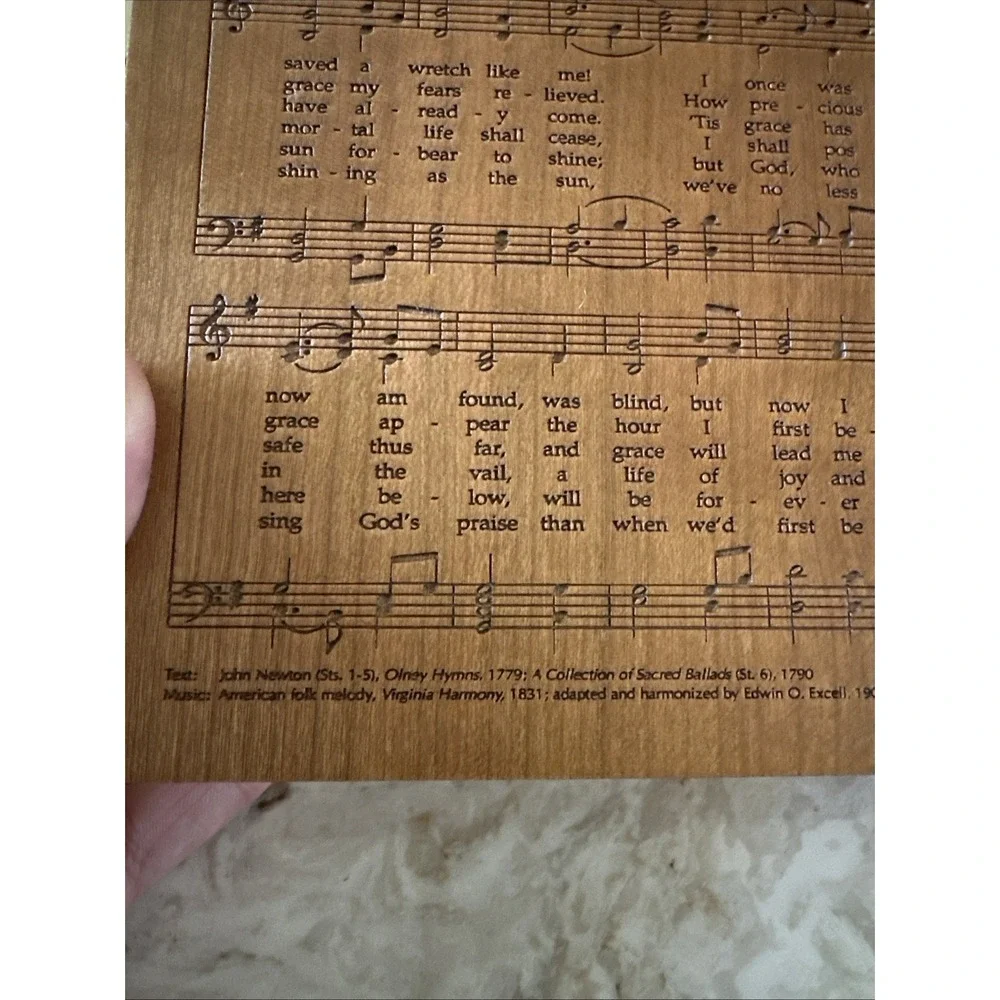 Amazing‎ Grace Plaque P. Graham Dunn Cherry Wood 5 3/8
